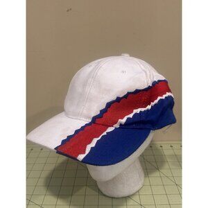 Vintage Blank Red,white‎ Blue Leather Strapback Hat